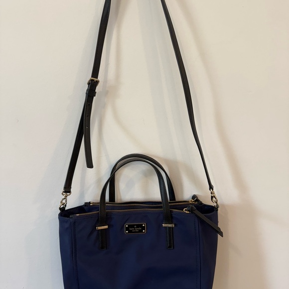Kate Spade New York Navy Nylon Crossbody Satchel Bag with Strap - Picture 2 of 9